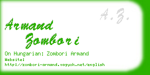 armand zombori business card